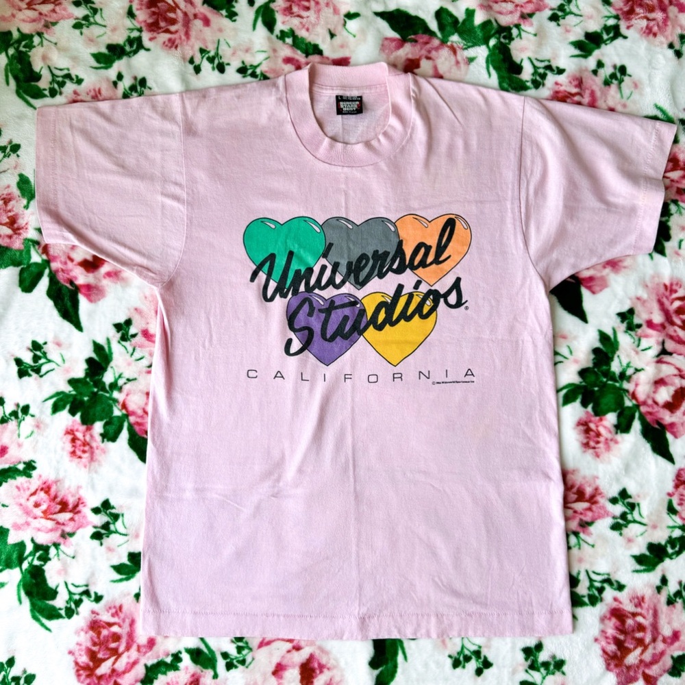 vintage pink heart universal studios california tee unisex M